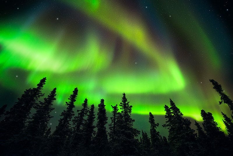 photo showing northern lights in alaska