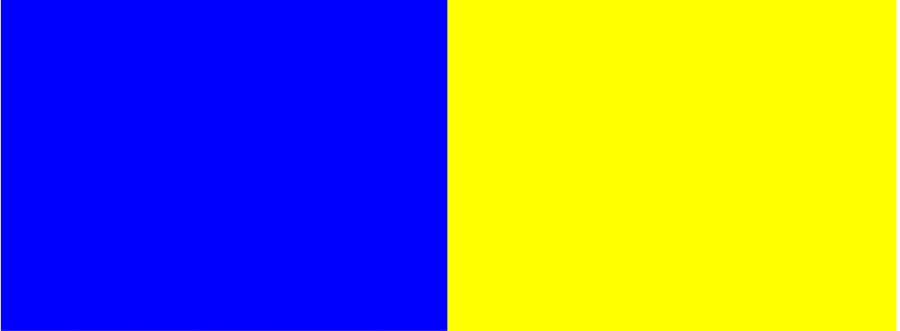 Graphic comparing the lightness of blue and yellow hues.