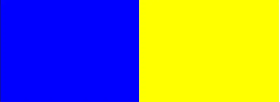 Graphic comparing the lightness of blue and yellow hues.