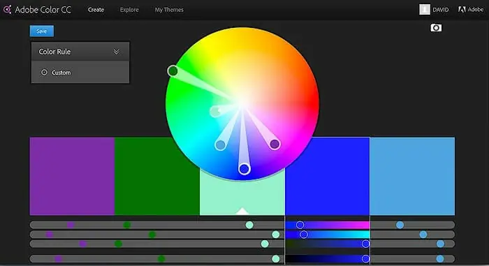 Example of Cool Color Hues on RGB Color Wheel for Photography