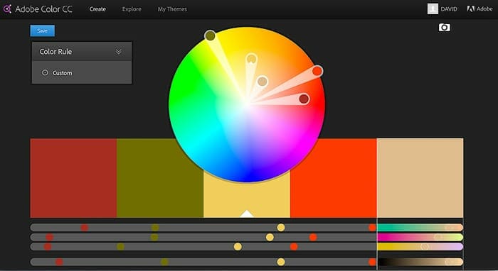 Example of Warm Color Hues on RGB Color Wheel for Photography