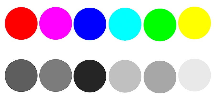Graphic showing Hues and Corresponding Lightness Values